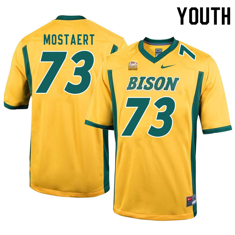 Youth #73 Eli Mostaert North Dakota State Bison College Football Jerseys Sale-Yellow - Click Image to Close